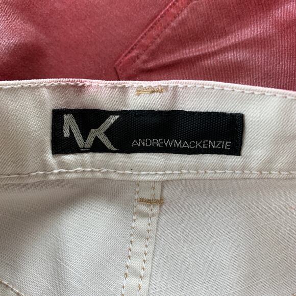 ANDREW MACKENZIE Size 28 Red Coated Denim Zip Fly Jeans - Picture 5 of 5